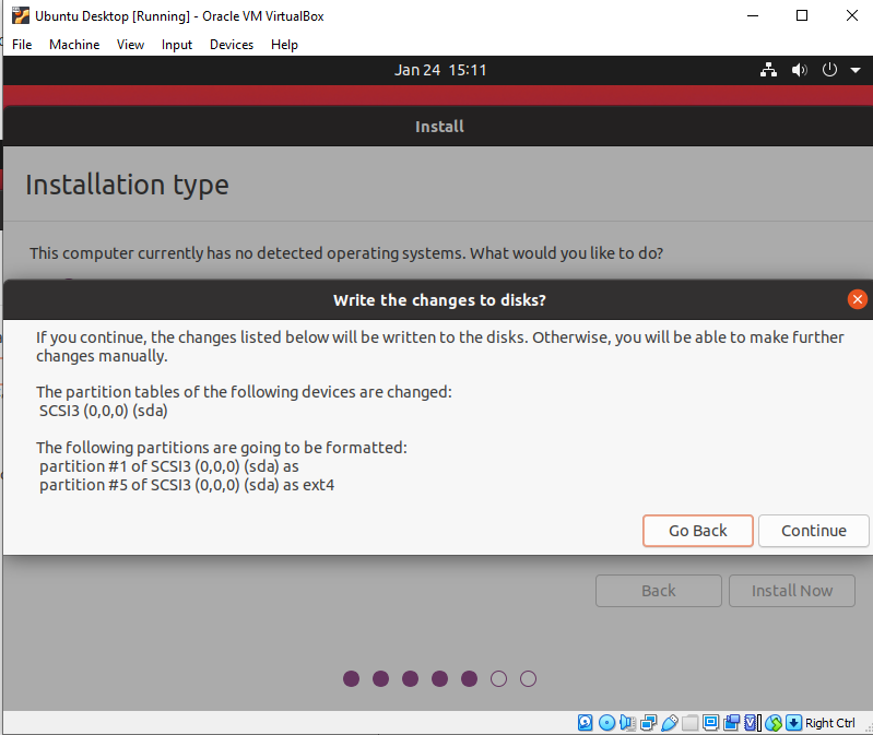 Ubuntu partition confirmation