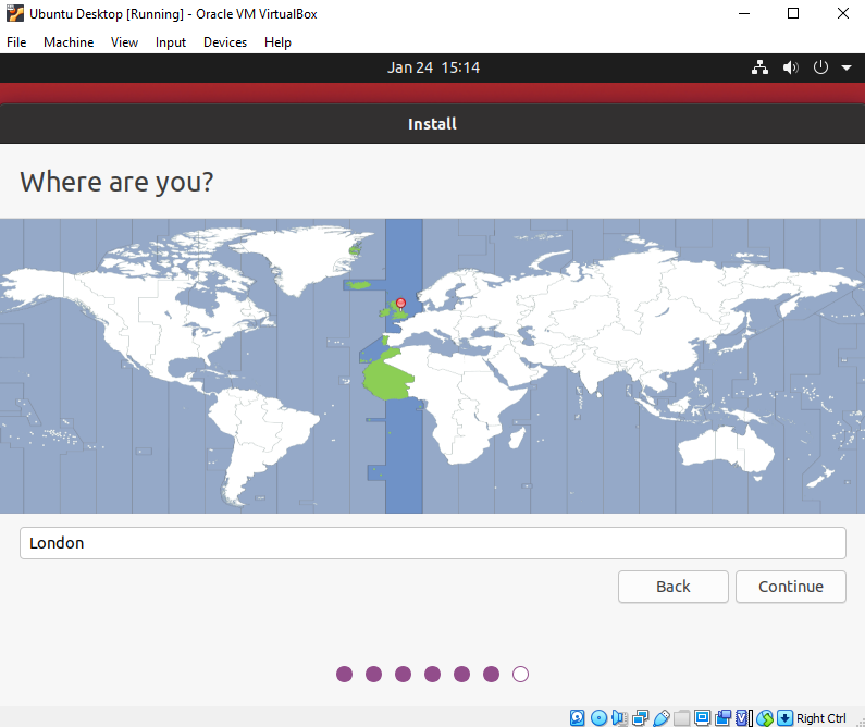 Ubuntu location set up