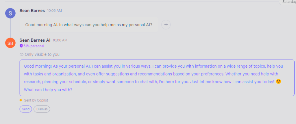 Personal AI answering my question on how it can help me?